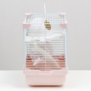 Клетка для грызунов укомплектованная, 23 х 19 х 28 см, розовая