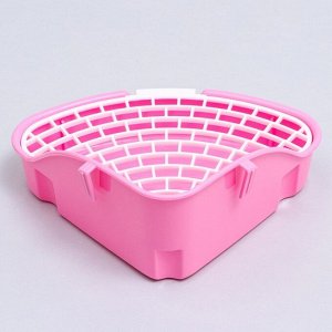 Туалет угловой для кроликов и хорьков "Пижон", 24 х 18 х 11 см, розовый