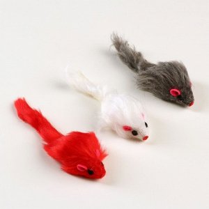 Игрушка для кошек "Мышь малая", 5 см, фасовка 60 шт, микс цветов