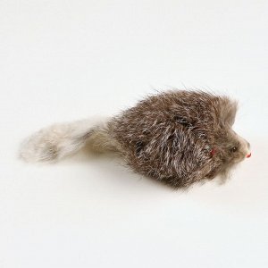 Мышь из натурального меха, 7,5 см, микс белая/серая