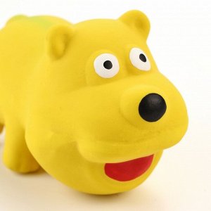 Игрушка пищащая для собак из латекса "Пес", 9 см, жёлтая