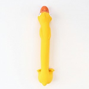 Игрушка пищащая  для собак из латекса "Утка", 27 см, жёлтая