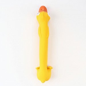 Игрушка пищащая для собак из латекса "Утка", 27 см, жёлтая