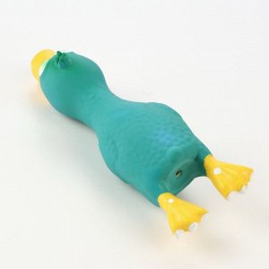 Игрушка пищащая для собак из латекса "Утка", 17 см, синяя