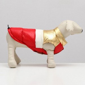 Куртка для собак с утяжкой. размер 18 (ДС 40 см, ОГ 50 см, ОШ 38 см), золото-красная