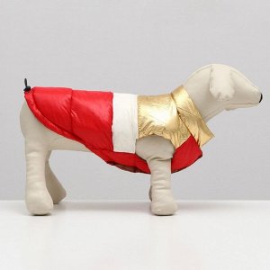 СИМА-ЛЕНД Куртка для собак с утяжкой размер 12 (ДС 28, ОГ 38, ОШ 27), золото-красная