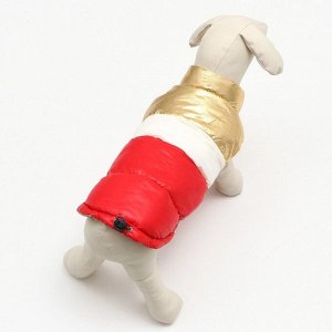 Куртка для собак с утяжкой размер 12 (ДС 28, ОГ 38, ОШ 27), золото-красная