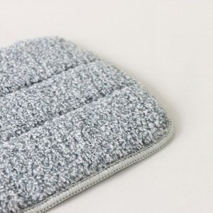 Насадка для швабры Raccoon, с вырезом, микрофибра, прямоугольная, 30x14.5 см, серая