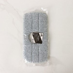 Насадка для швабры Raccoon, с вырезом, микрофибра, прямоугольная, 30x14.5 см, серая