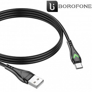 USB кабель Borofone "Bright" LED Type-C / 3A, 1 м