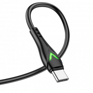 USB кабель Borofone "Bright" LED MicroUSB / 2.4A, 1 м