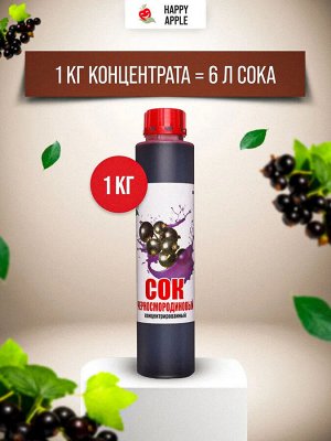 Сок концентрированный черносмородиновый бутылка 1 кг