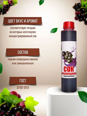 Сок концентрированный черносмородиновый бутылка 1 кг