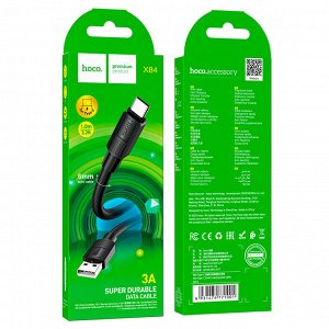 USB Зарядный кабель Hoco "Solid" Type-C / D6 мм, 3A, 1 м, для скоростной зарядки смартфона, для передачи данных между телефоном и компьютером