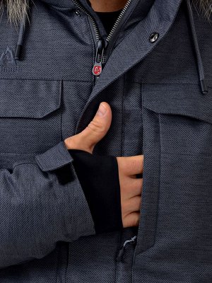 Мужская городская парка куртка бренд Azimuth A 21804_104 Темно-серый