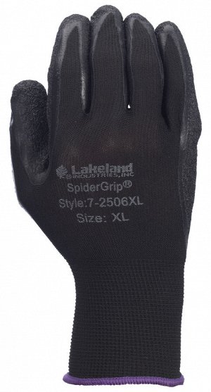 Перчатки из полиэстера с натуральным текстурированным латексным покрытием  SpiderGrip® 7-2506  для защиты от механических воздействий