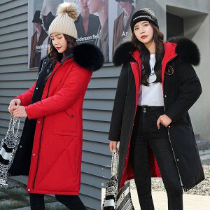 Женская двусторонняя куртка, цвет черный/красный