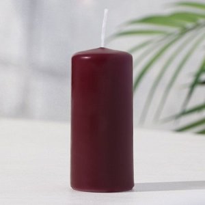 Свеча - цилиндр ароматическая "Вишня", 4х9 см, 11 ч, 88 г, бордовая