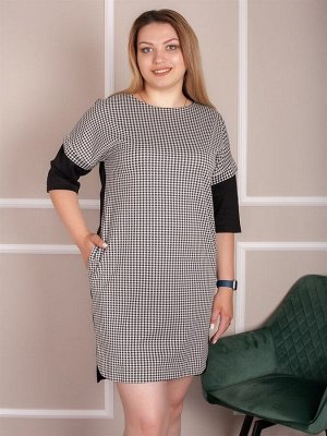Платье женское больших размеров/ Комфортное демисезонное платье в офис, повседневная носка (11 Черный)