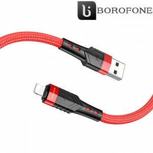 USB кабель Borofone "Super Durable" For Lightning / D6 мм 2.4A, 1,2 м