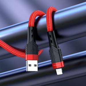 USB кабель Borofone &quot;Super Durable&quot; For Lightning D6 мм 2.4A, 1,2 м