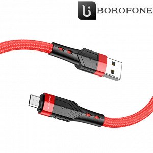 USB кабель Borofone "Super Durable" MicroUSB / D6 мм 2.4A, 1,2 м
