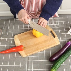 West Бамбуковая сервировочная разделочная доска на нарезки мяса, рыбы, овощей, фруктов, с подвесом, &quot;Board&quot; 28x38x1,8 см