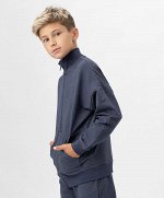 Свитшот с манжетами синий Button Blue