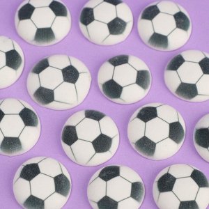 Сахарные медальоны Top decor, "Футбольный мяч", 27 мм, набор 63 шт.