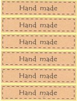 Бирки-наклейки Hand made прямоугольные. 8 шт.