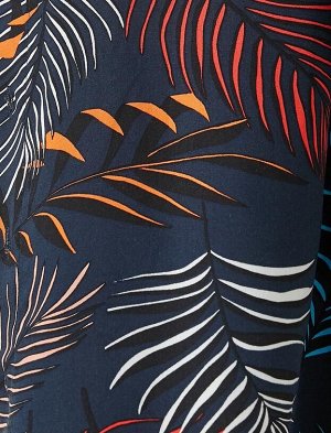 Рубашка с коротким рукавом с узором в виде листьев