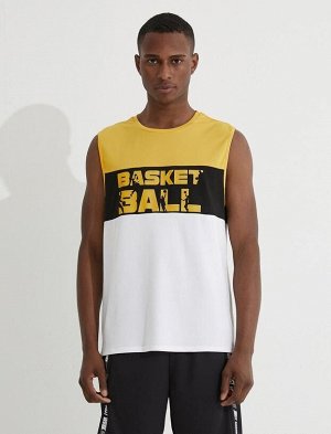 Спортивная футболка без рукавов с баскетбольным принтом