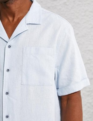 Рубашка с коротким рукавом из смеси льна