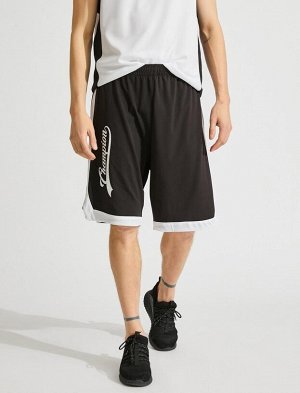 Баскетбольные шорты в полоску с принтом