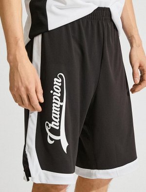 Баскетбольные шорты в полоску с принтом