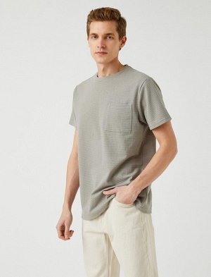 Жаккардовая базовая футболка с карманами