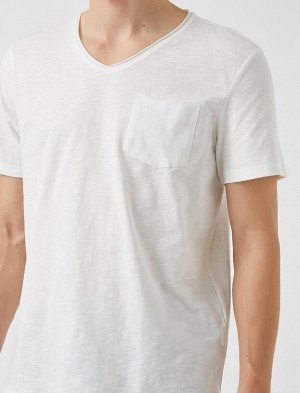 KOTON Базовая футболка стандартного кроя с V-образным вырезом