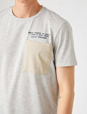 Карманная футболка с принтом