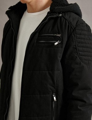KOTON Куртка с капюшоном Молния Хлопок с деталями