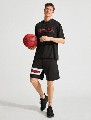 Баскетбольная футболка большого размера с принтом и худи