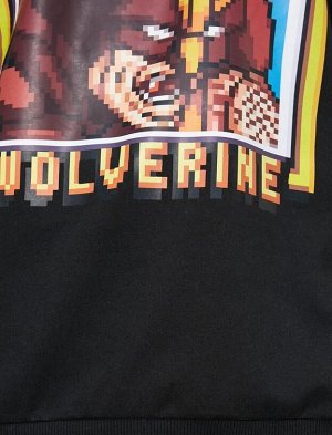 Толстовка с круглым вырезом и круглым вырезом с принтом Wolverine Marvel Licensed