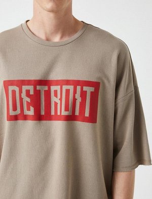 Хлопковая футболка с принтом Detroit