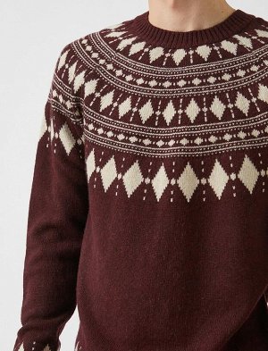 Шерстяной жаккардовый свитер с рукавами реглан