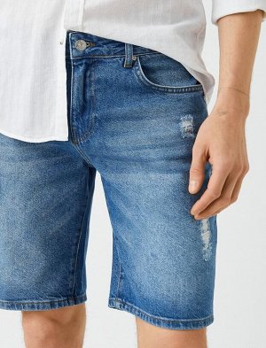KOTON Потертые джинсовые шорты