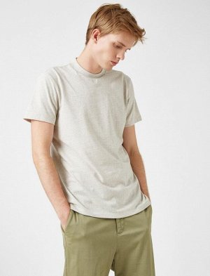 Хлопковая футболка-стойка с коротким рукавом