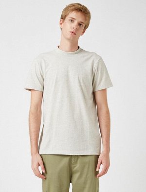 Хлопковая футболка-стойка с коротким рукавом