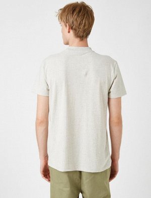KOTON Хлопковая футболка-стойка с коротким рукавом