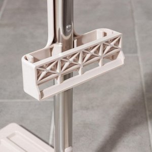 Швабра для мытья пола с вертикальным отжимом Доляна, 35x14x125 см, стальная ручка, микрофибра, дополнительная насадка