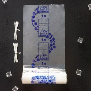 Пакеты для заморозки продуктов «Уфа ПАК», 1 литр, 17x28 см, 60 шт, с клипсами