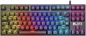 Клавиатура Кл-ра проводная игровая Blitz GK-240L RU (черн.), USB, RGB подсветка, мех, box-20 45240